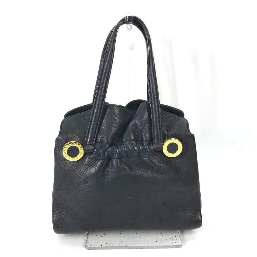 BVLGARI Bulgari Bulgari Hand Bag Bag Tote Bag Leather Black/Gold